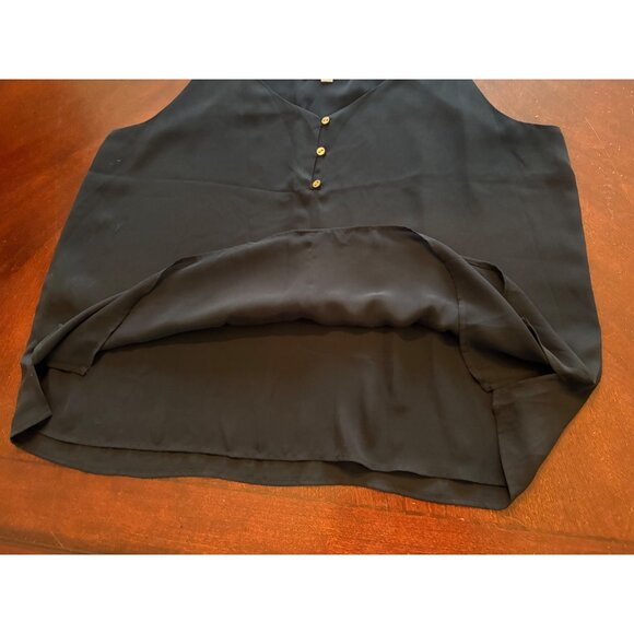 LOFT Black Chiffon Button Front Minimalist Camisole Tank Top Size XL - Picture 10 of 12